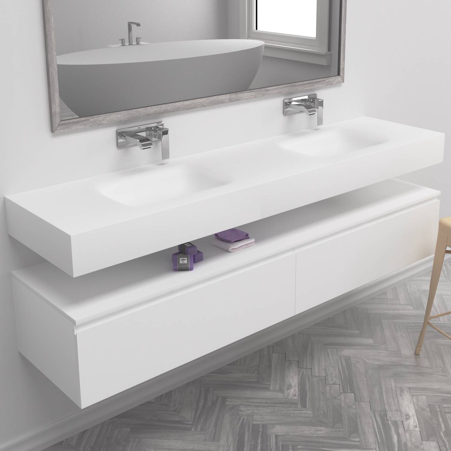 Vasque salle de bain en Corian: avantages et inconvénients